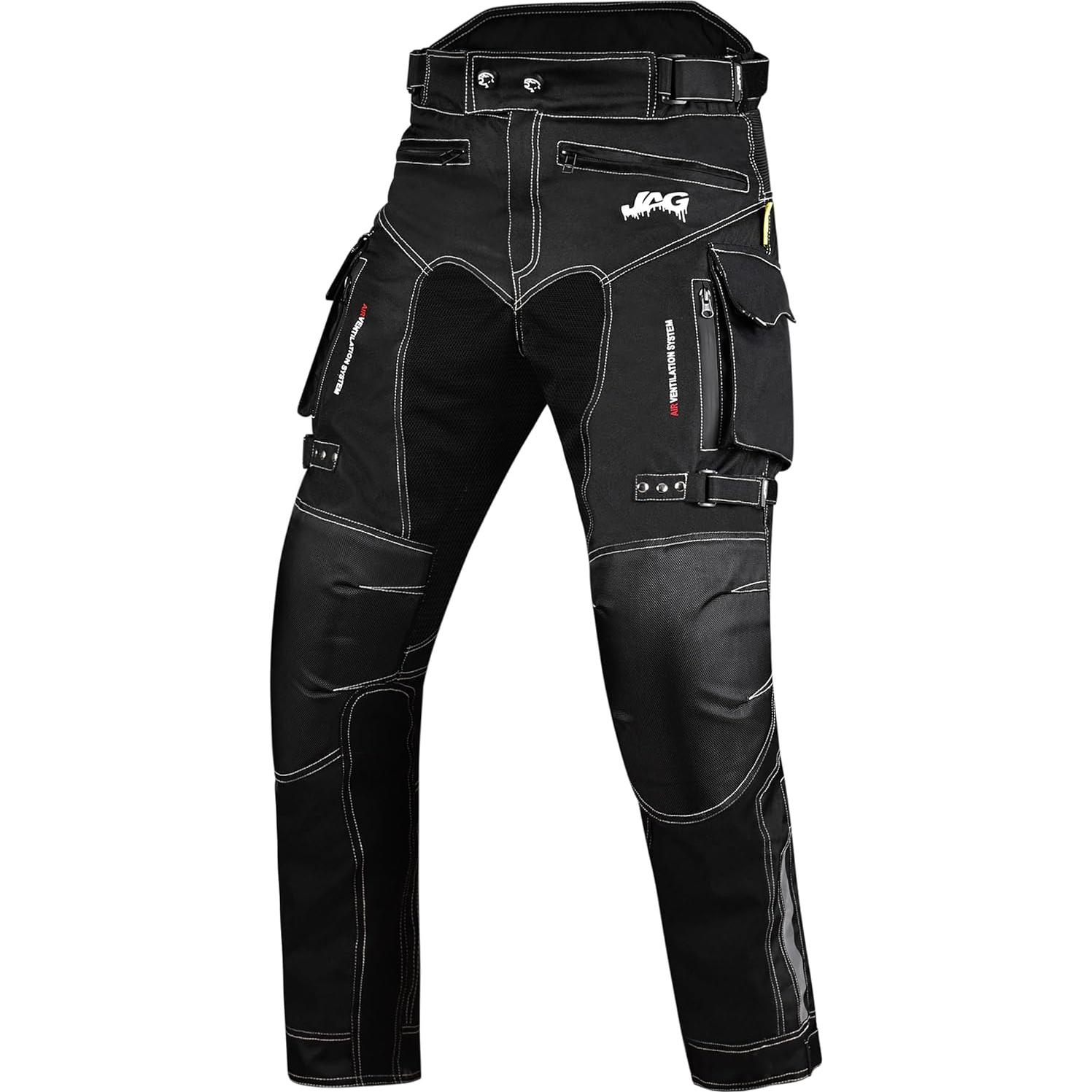 Pantalones de Motocicleta JAG con Protección CE - Negro 32W x 34L