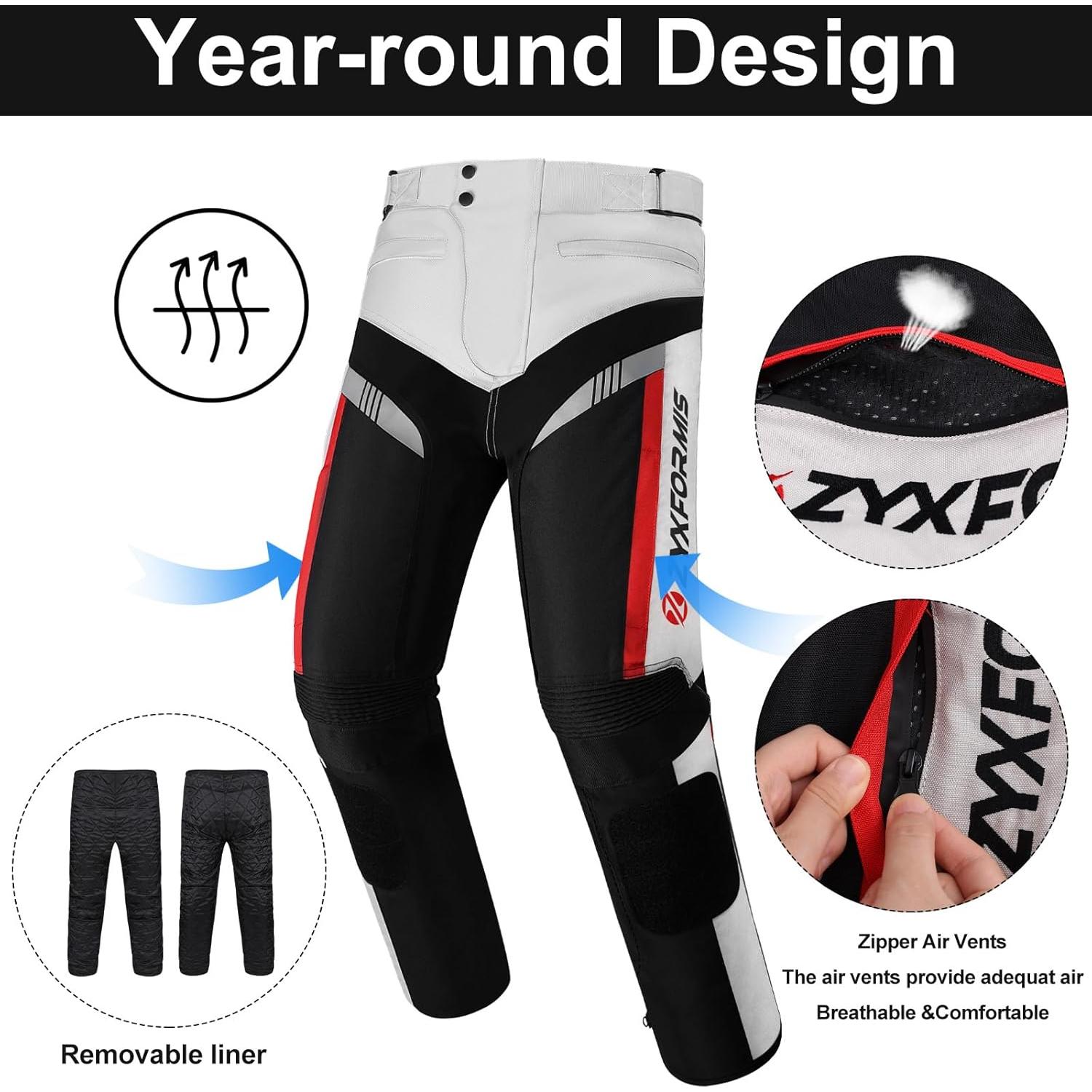 Pantalones de Motocicleta Zyxformis FBA-ZY6 Gris Grande