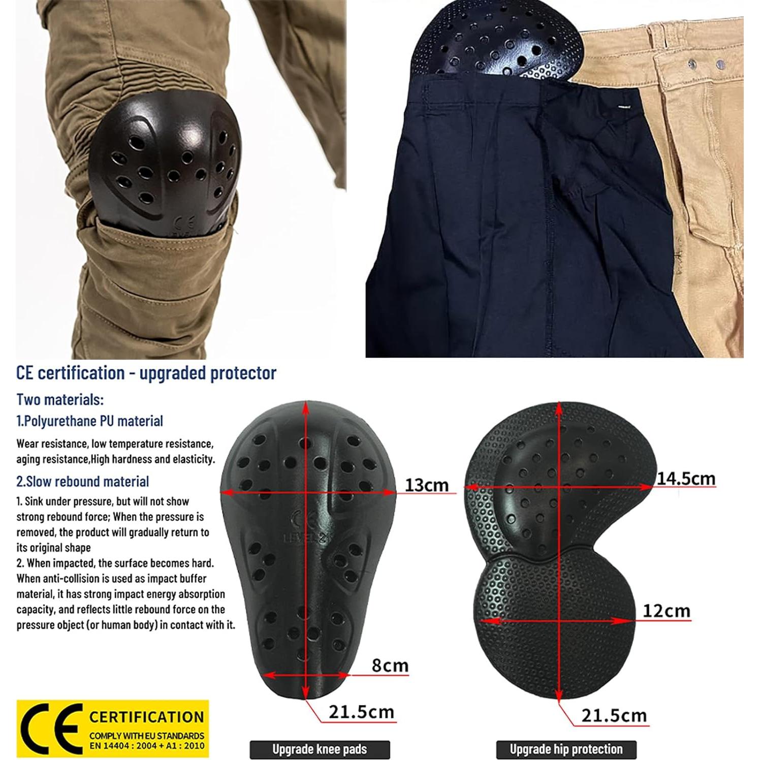 Pantalones de Motocicleta LOMENG CE Armados para Hombres