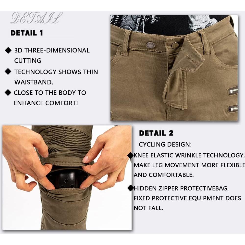 Pantalones de Motocicleta LOMENG CE Armados para Hombres