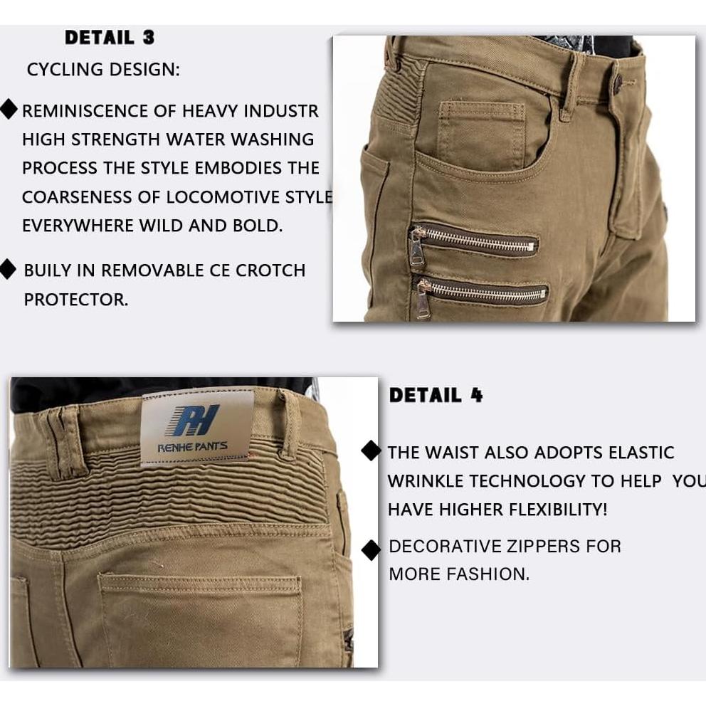 Pantalones de Motocicleta LOMENG CE Armados para Hombres