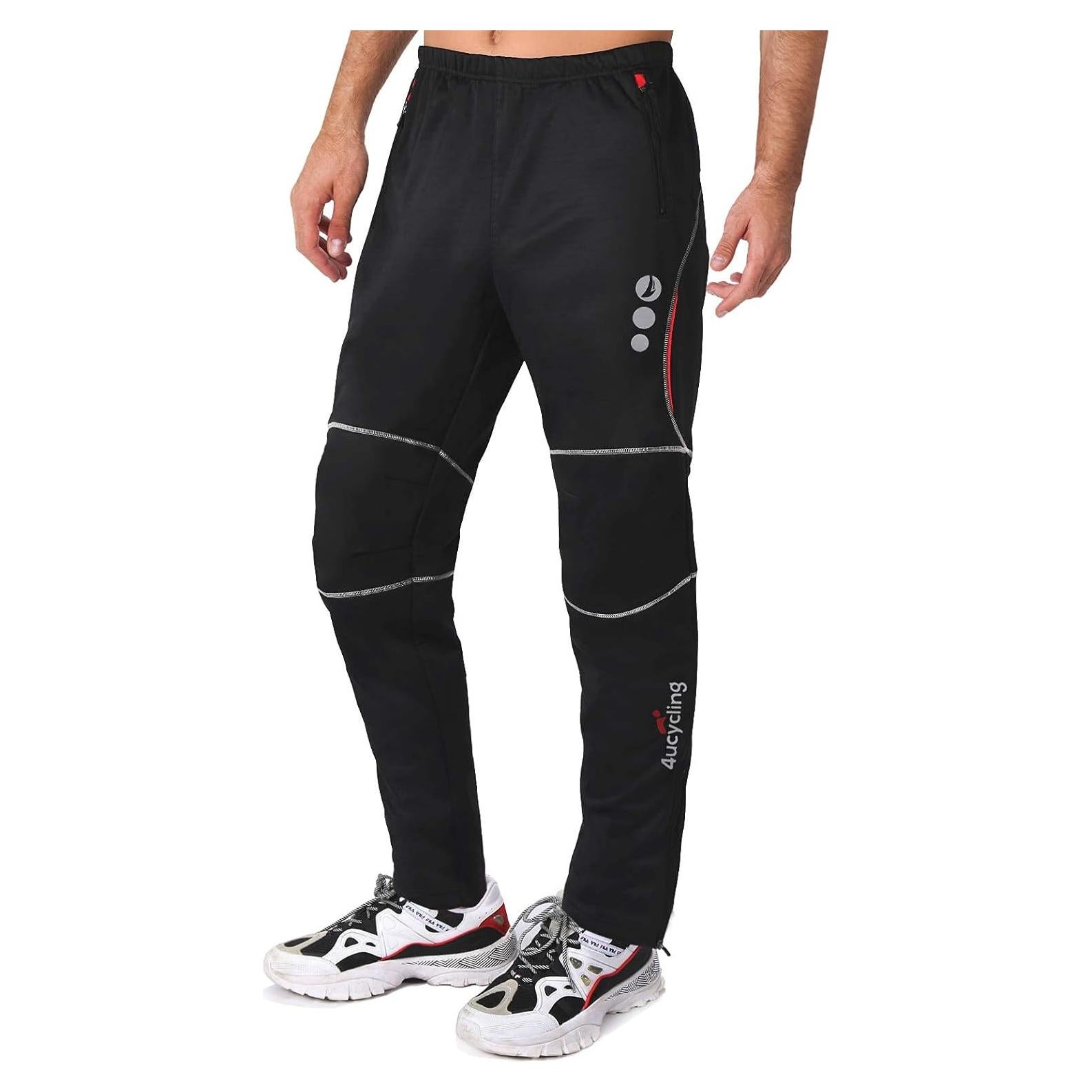 Pantalones de Ciclismo 4ucycling 3X Grande Térmicos Negro/Rojo