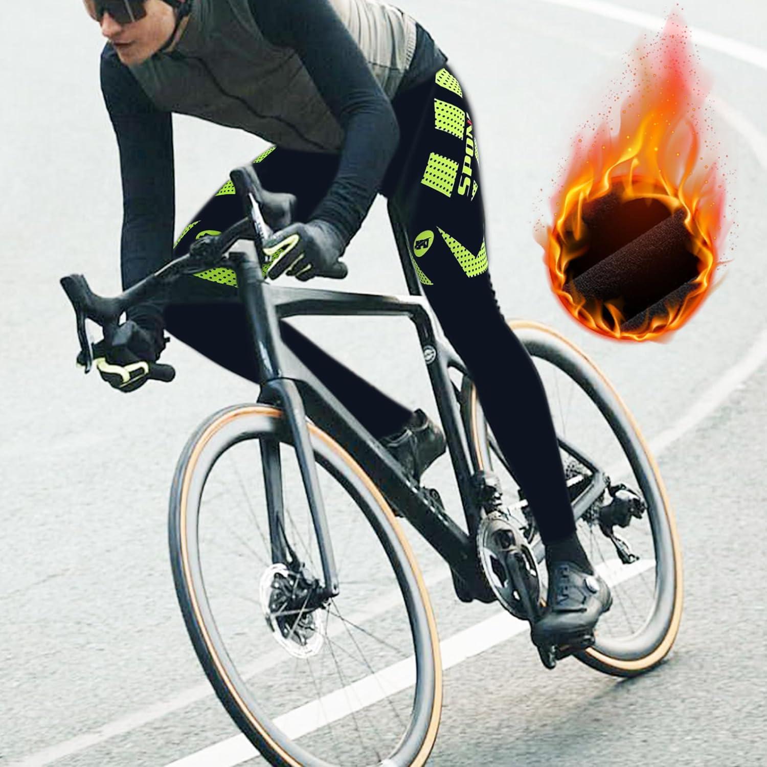 Pantalones de Ciclismo Sponeed para Hombre 4D Térmicos Verde