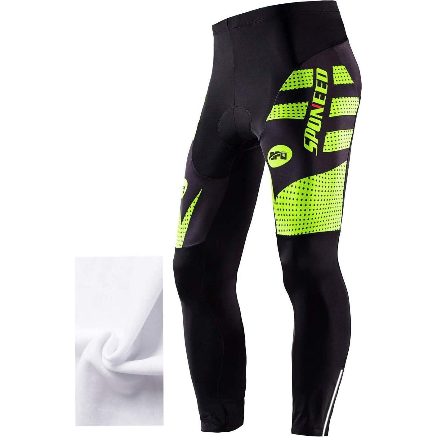 Pantalones de Ciclismo Sponeed para Hombre 4D Térmicos Verde