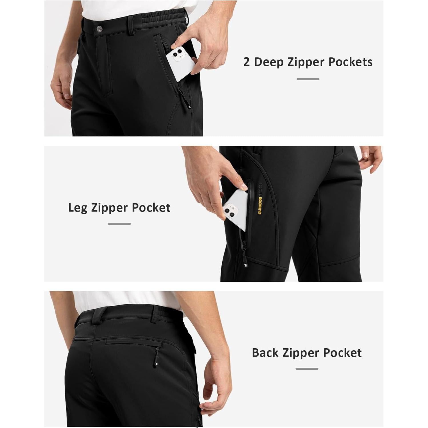 Pantalones de Nieve Impermeables TBMPOY para Hombre 34 Negro