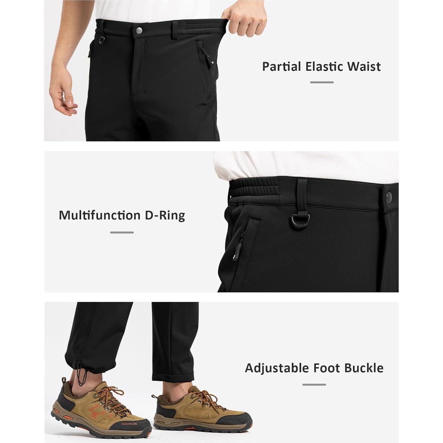 Pantalones de Nieve Impermeables TBMPOY para Hombre 34 Negro