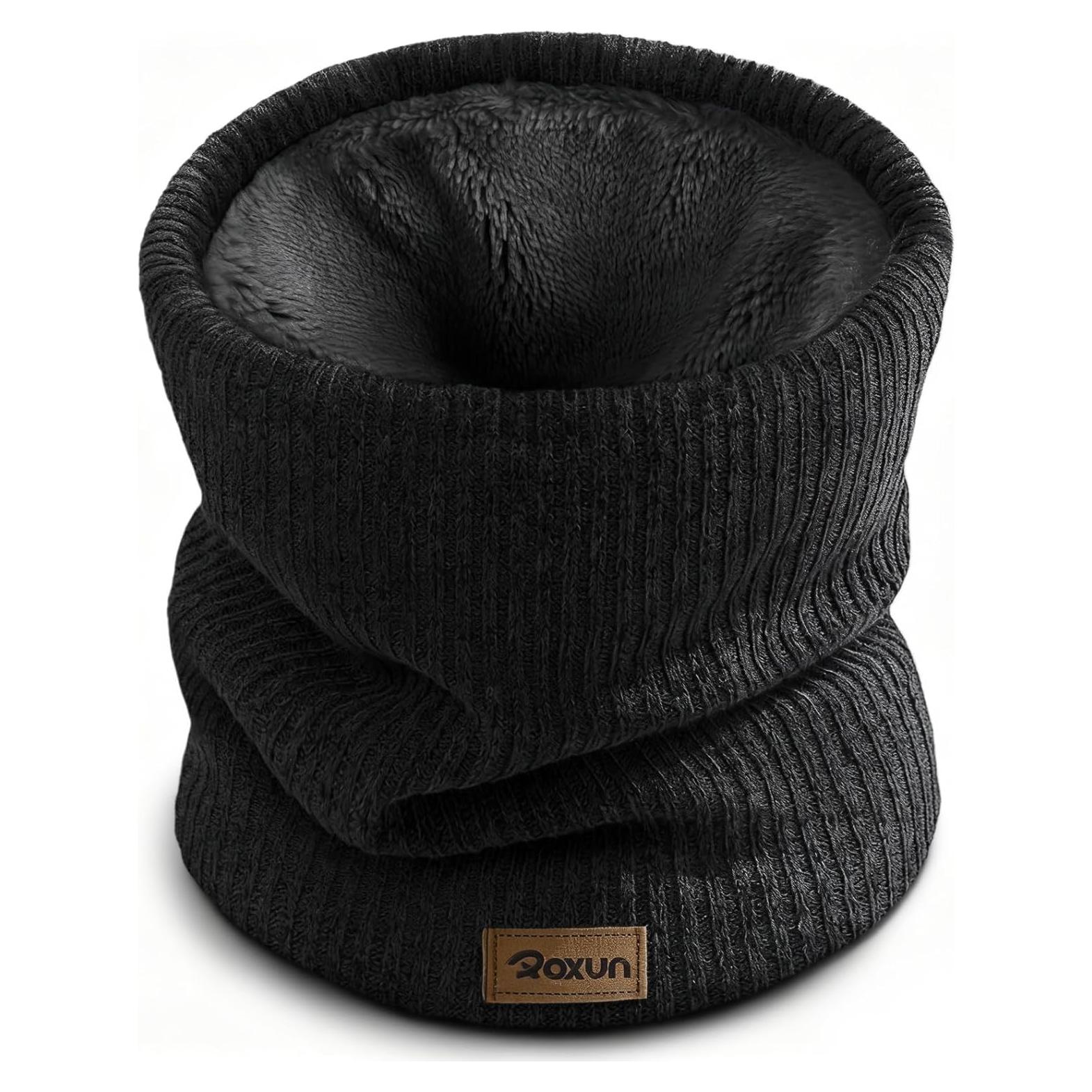 Gaiter de Cuello de Invierno Unisex Negro Forro Polar Grueso