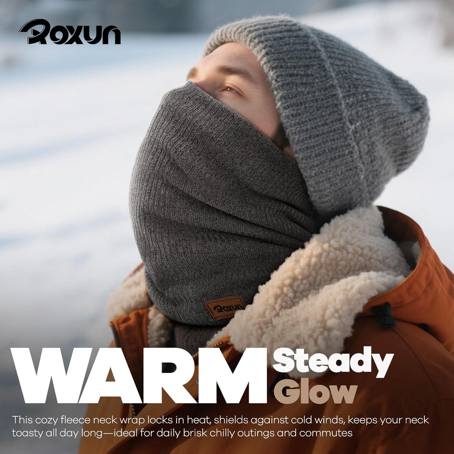 Gaiter de Cuello de Invierno Unisex Negro Forro Polar Grueso