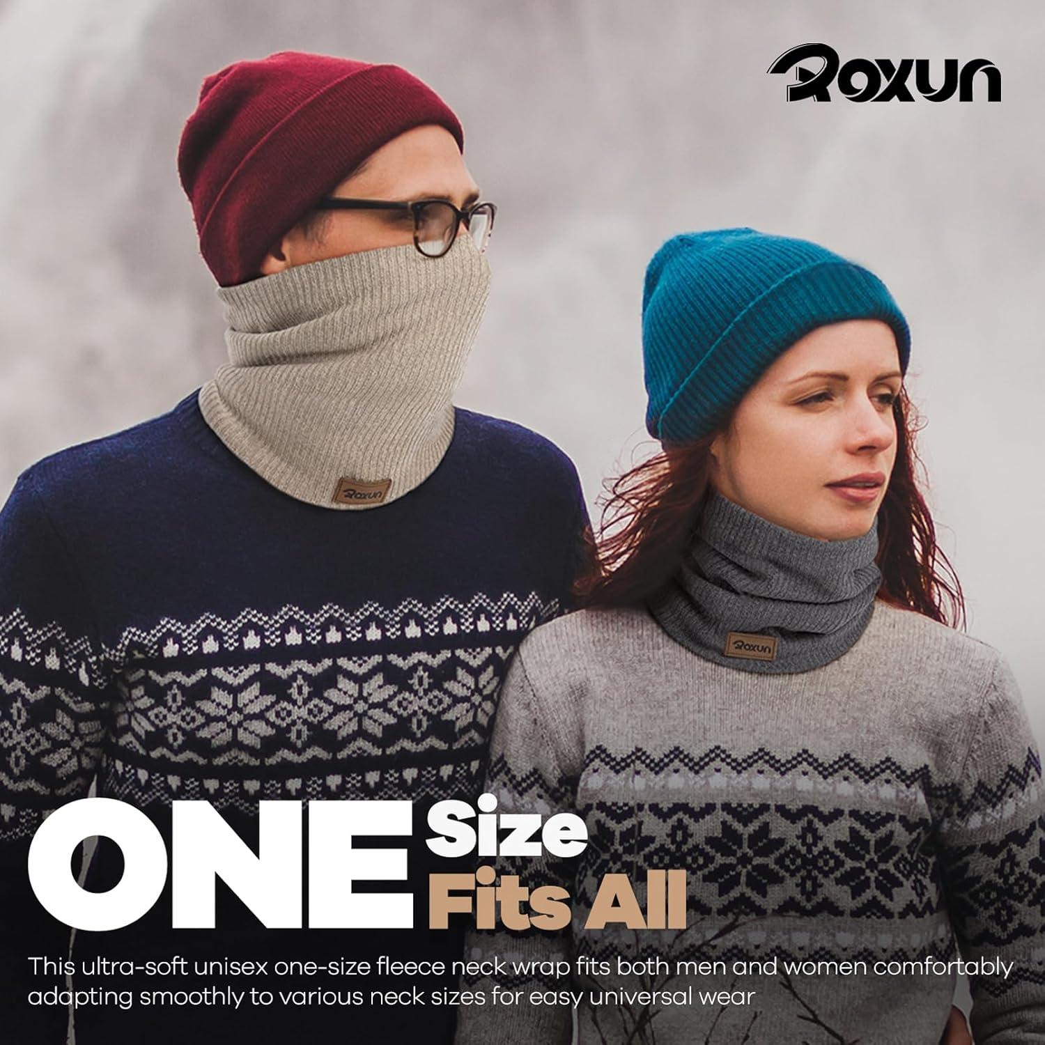 Gaiter de Cuello de Invierno Unisex Negro Forro Polar Grueso