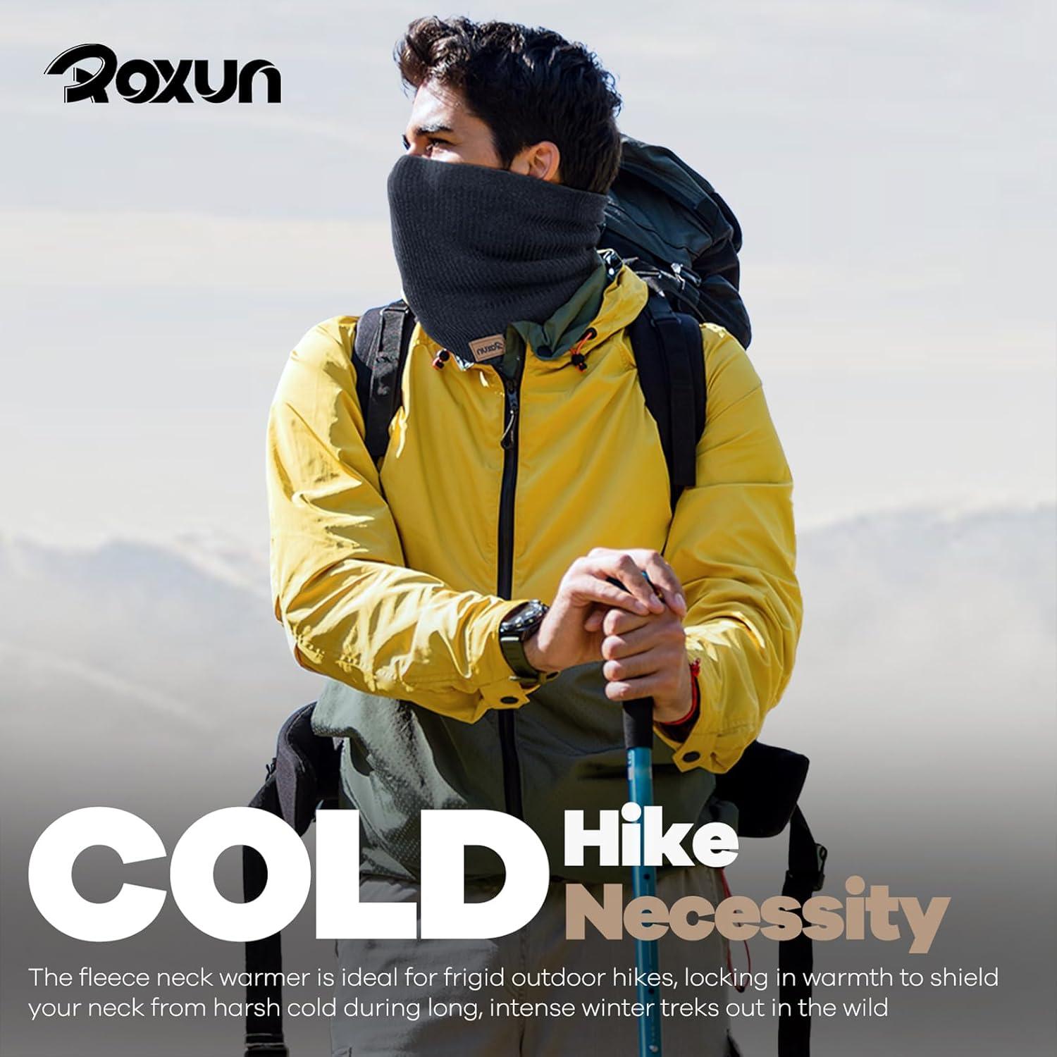 Gaiter de Cuello de Invierno Unisex Negro Forro Polar Grueso