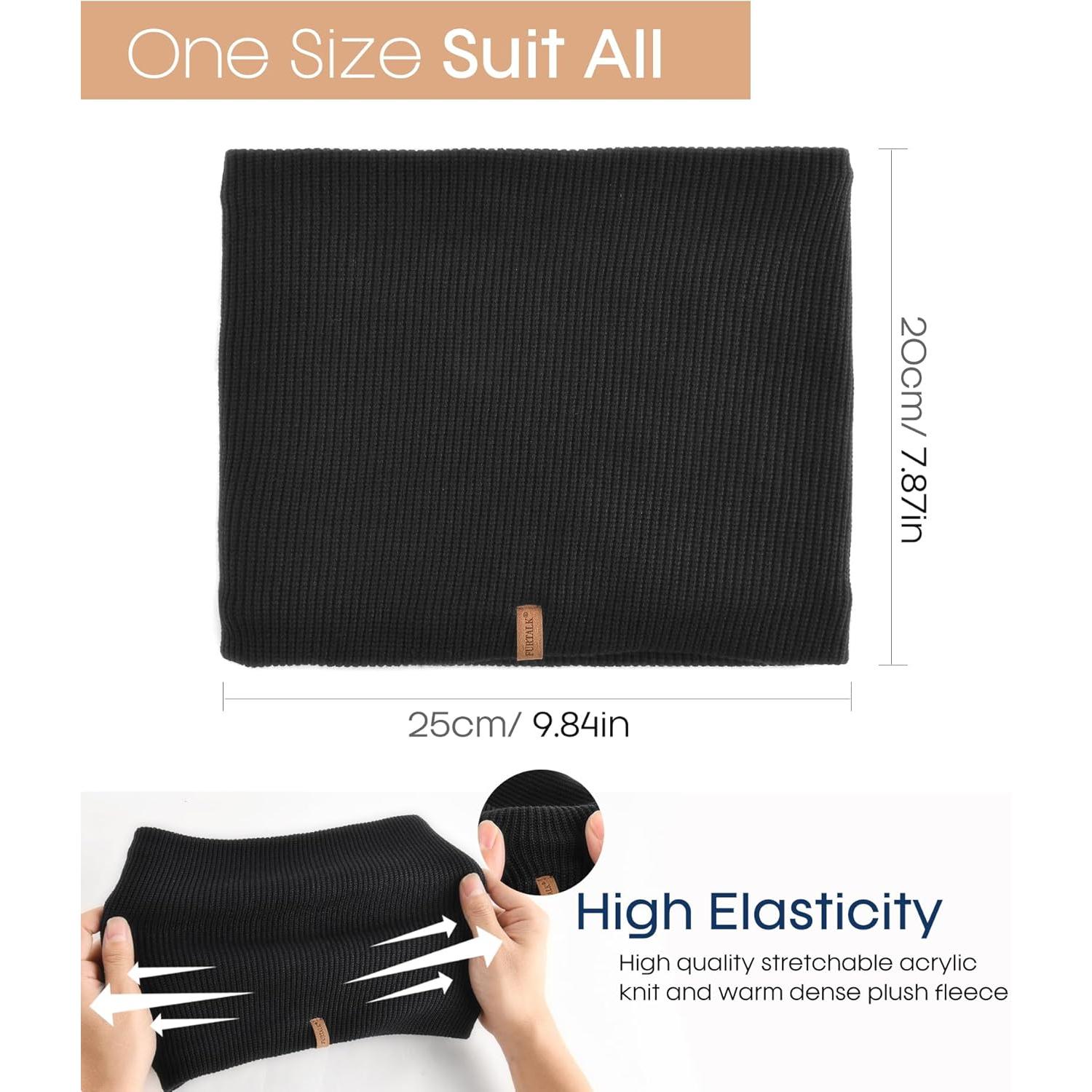 Calentador de Cuello FURTALK Unisex Negro Doble Capa Térmico