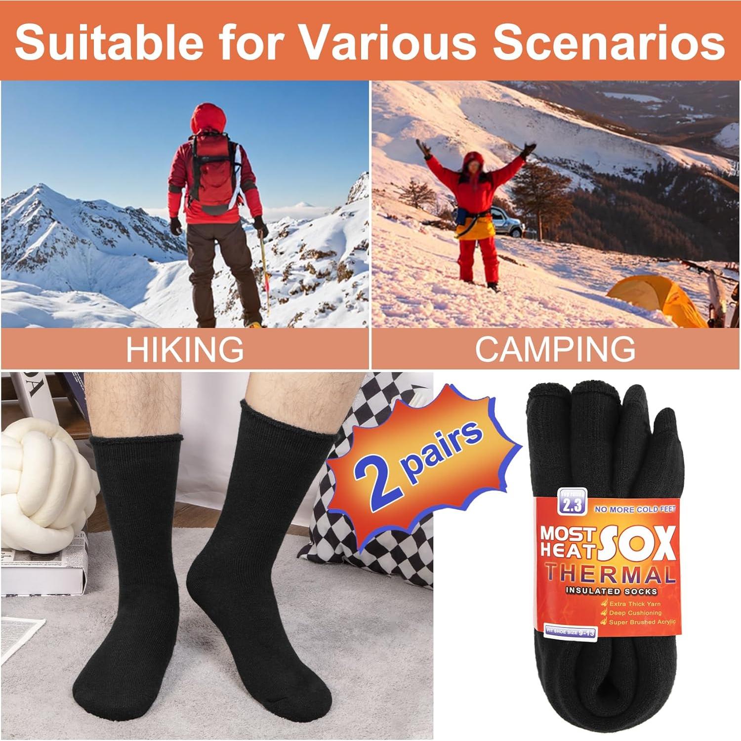 Calcetines Térmicos para Hombres Loritta - 2 Pares Negros