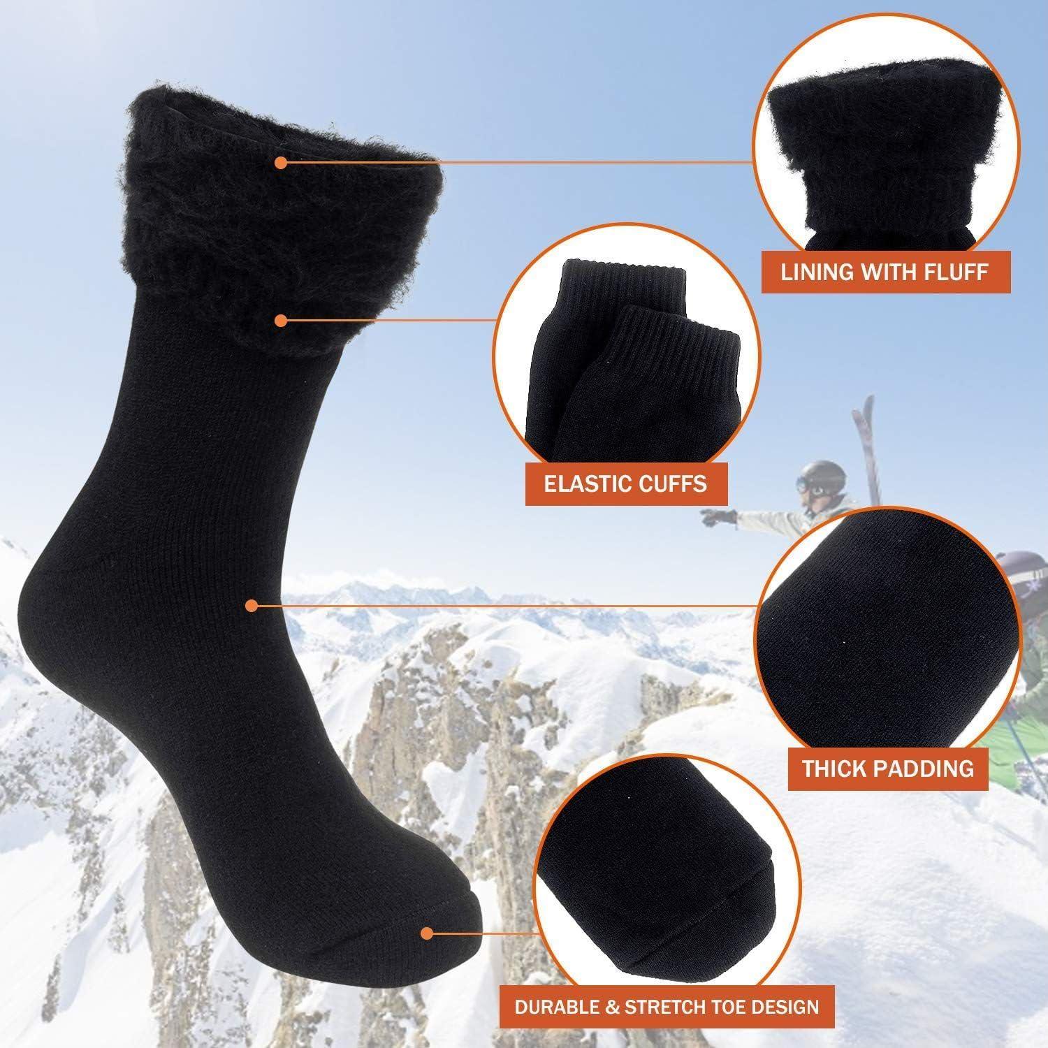Calcetines Térmicos Chalier para Hombres - 4 Pares Negros