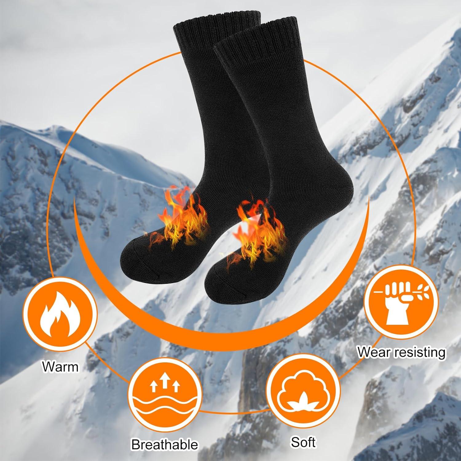 Calcetines Térmicos Chalier para Hombres - 4 Pares Negros