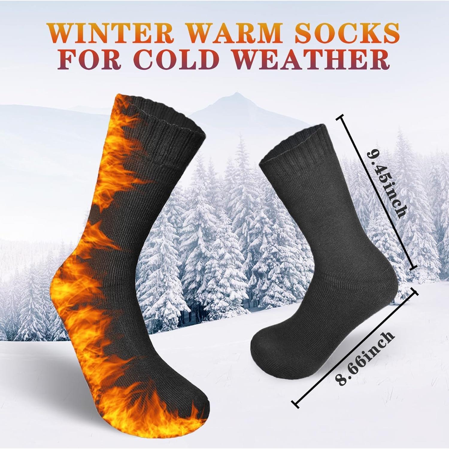 Calcetines Térmicos Chalier para Hombres - 4 Pares Negros