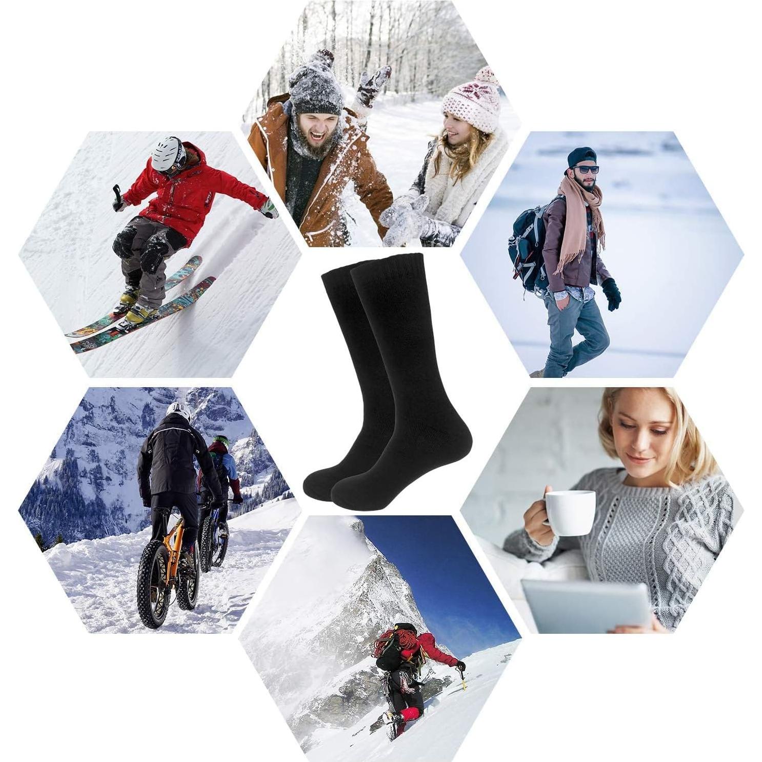 Calcetines Térmicos Chalier para Hombres - 4 Pares Negros