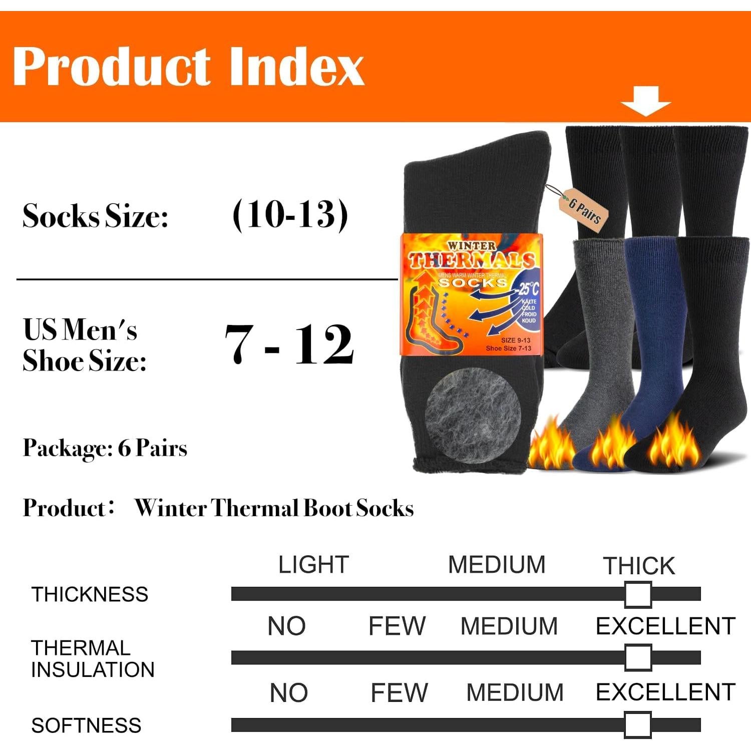 Calcetines Térmicos Gruesos para Hombre NevEND - 3 Pares