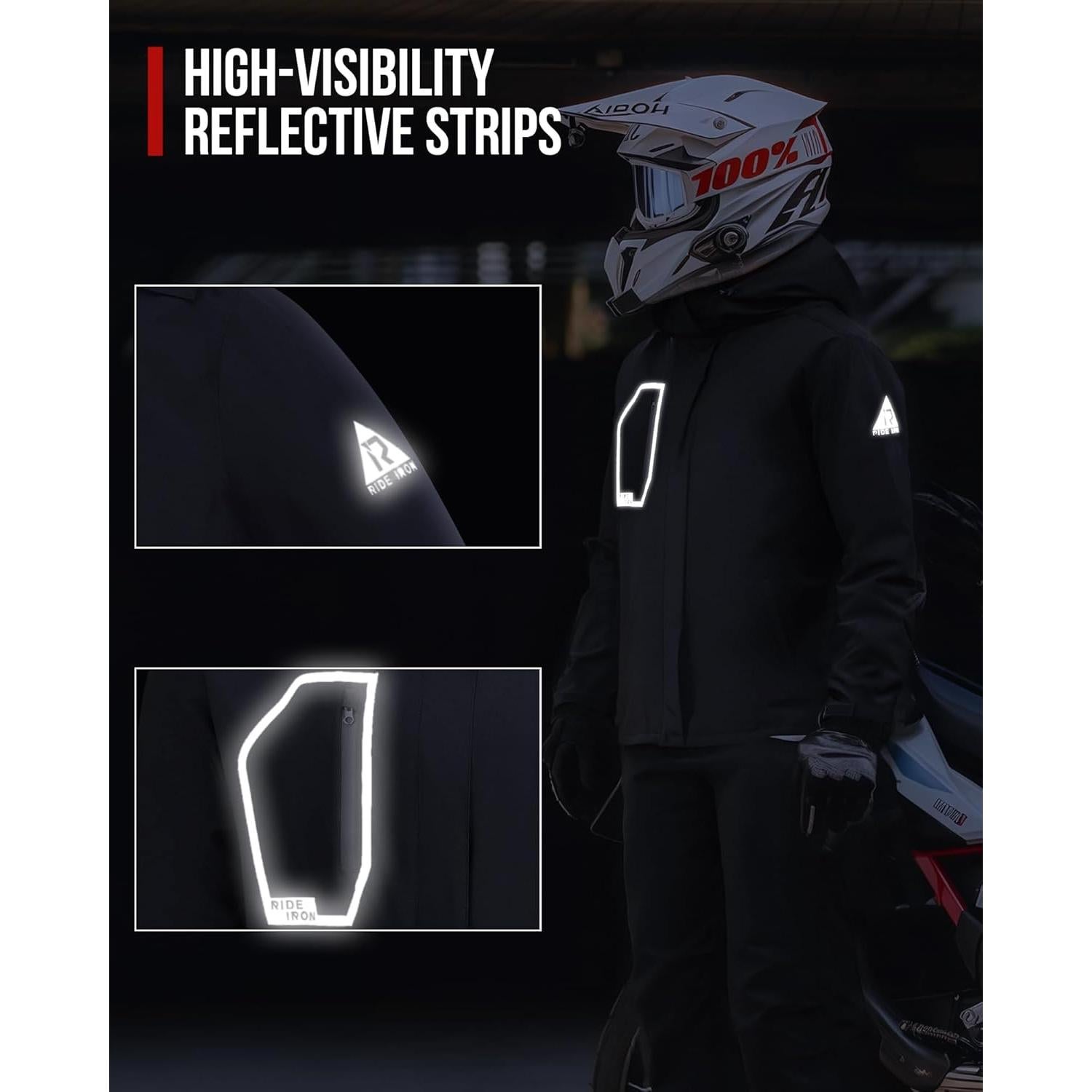 Traje de Lluvia RIDEIRON para Motocicleta Impermeable 15000mm