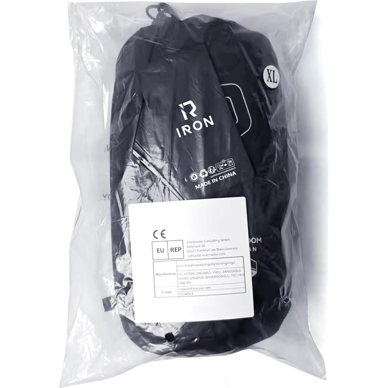 Traje de Lluvia Impermeable RIDEIRON para Motocicleta - Grande Negro