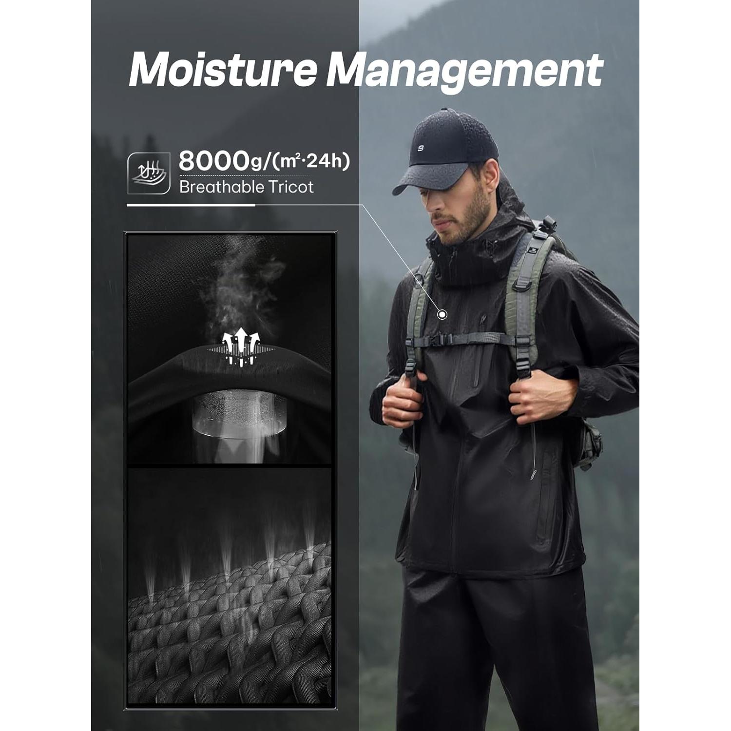 Traje de Lluvia Impermeable para Hombre SaphiRose 2 Piezas