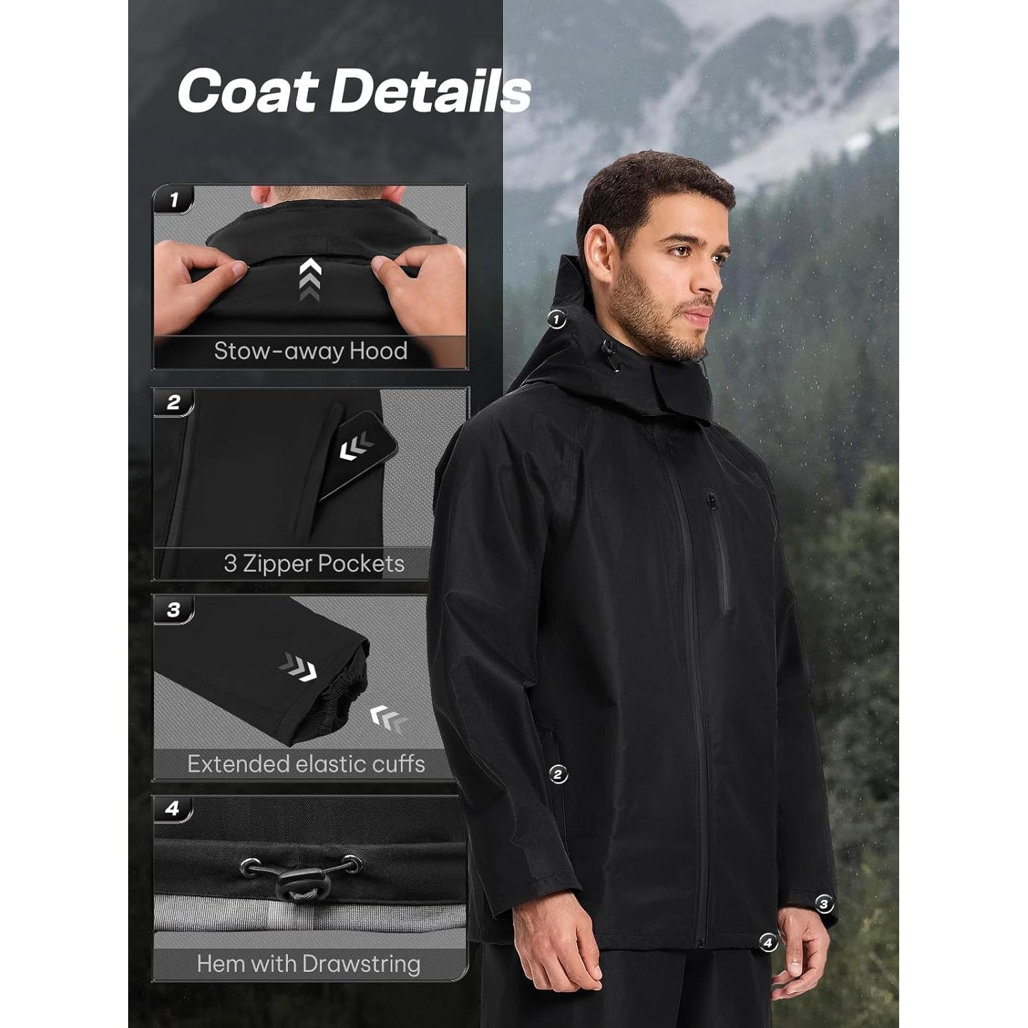 Traje de Lluvia Impermeable para Hombre SaphiRose 2 Piezas