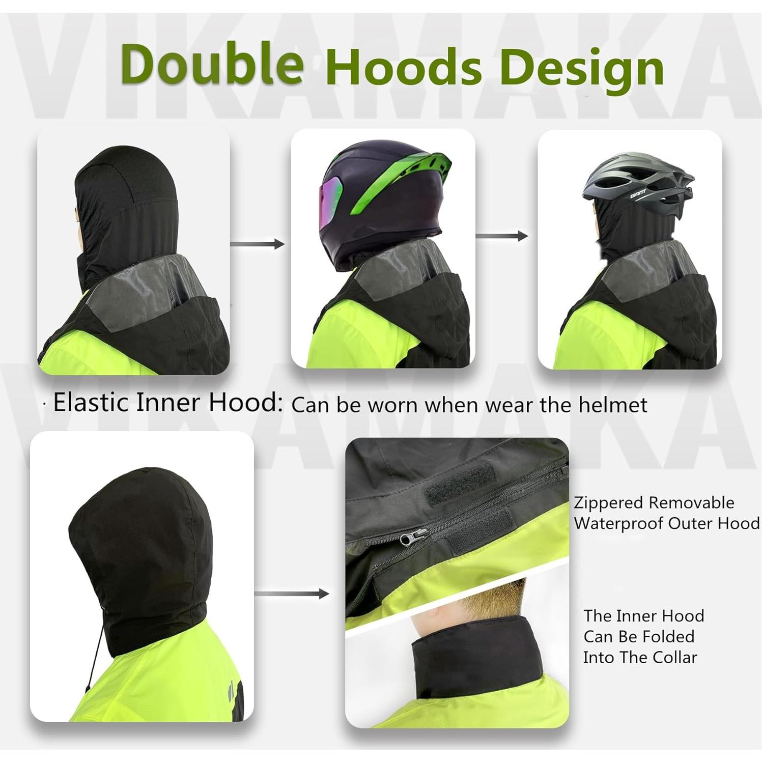 Traje de Lluvia Impermeable VIKAMAKA Mediano Verde Reflectante