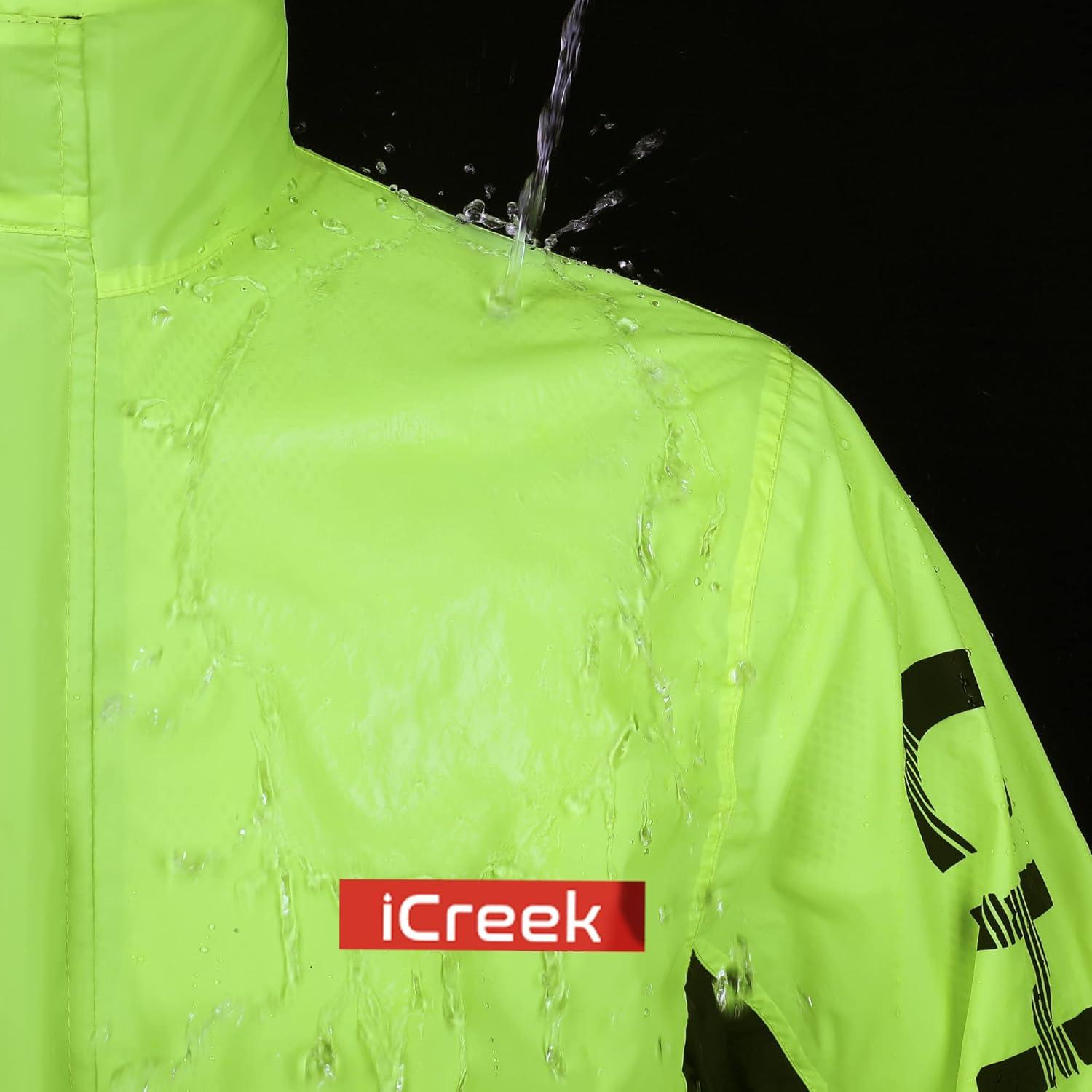 Traje de Lluvia iCreek Impermeable Unisex con Capucha Ajustable