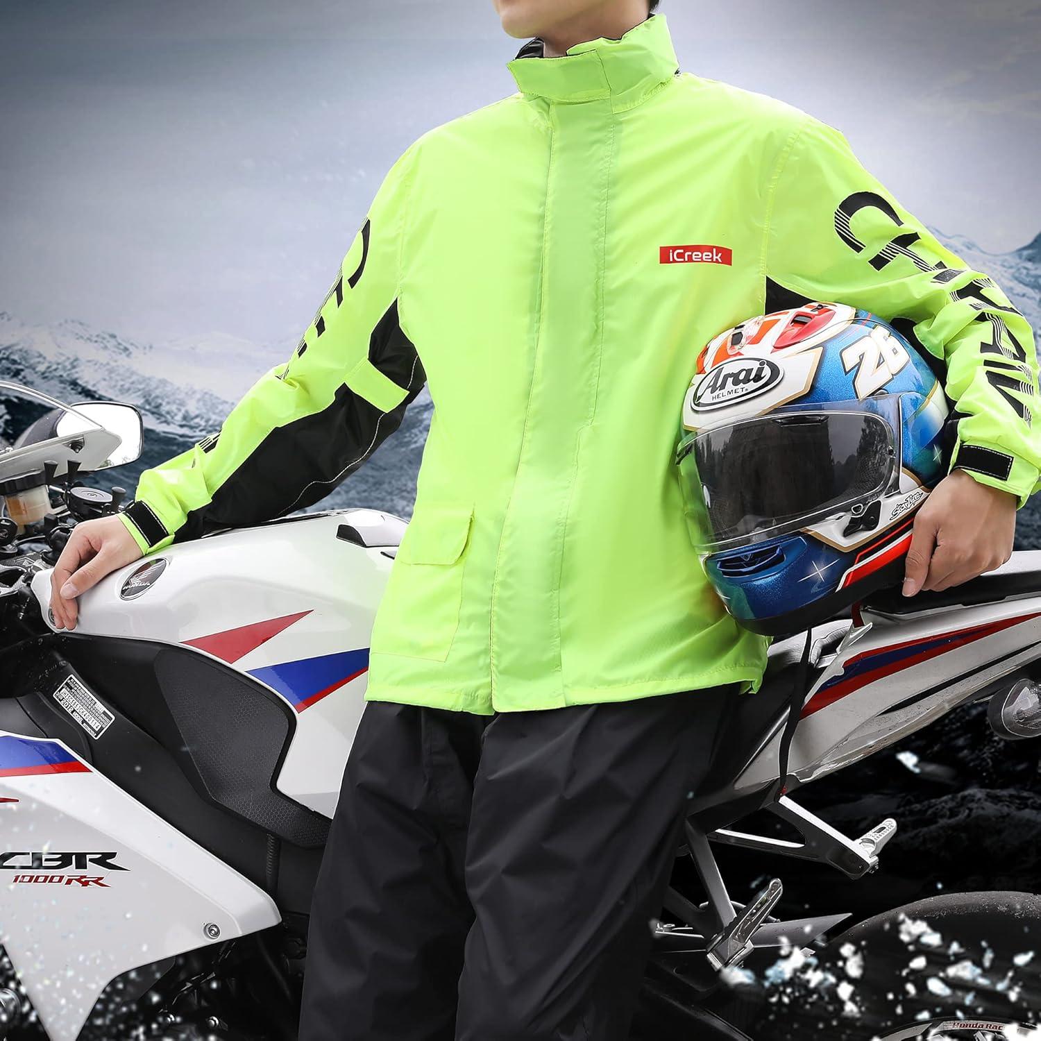 Traje de Lluvia iCreek Impermeable Unisex con Capucha Ajustable