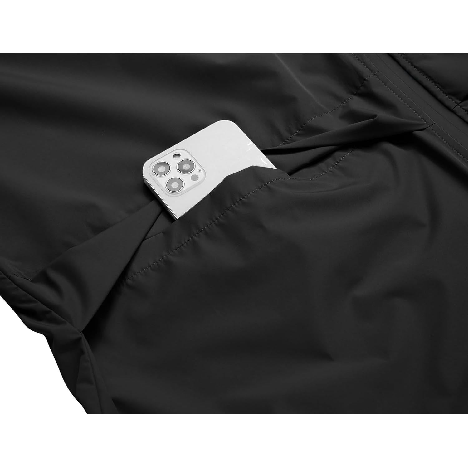 Traje de Lluvia Impermeable COOFANDY 2 Piezas Hombre Negro