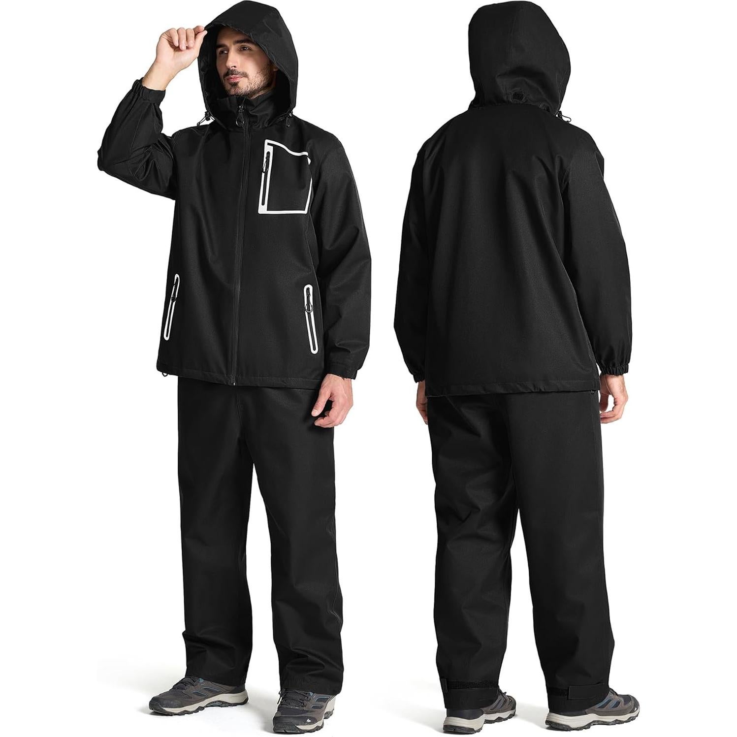 Traje de Lluvia Impermeable SWISSWELL Táctico Hombre Grande Negro