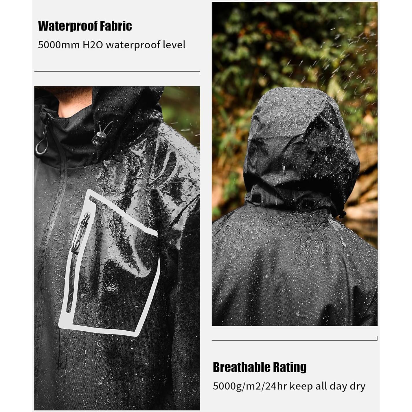 Traje de Lluvia Impermeable SWISSWELL Táctico Hombre Grande Negro