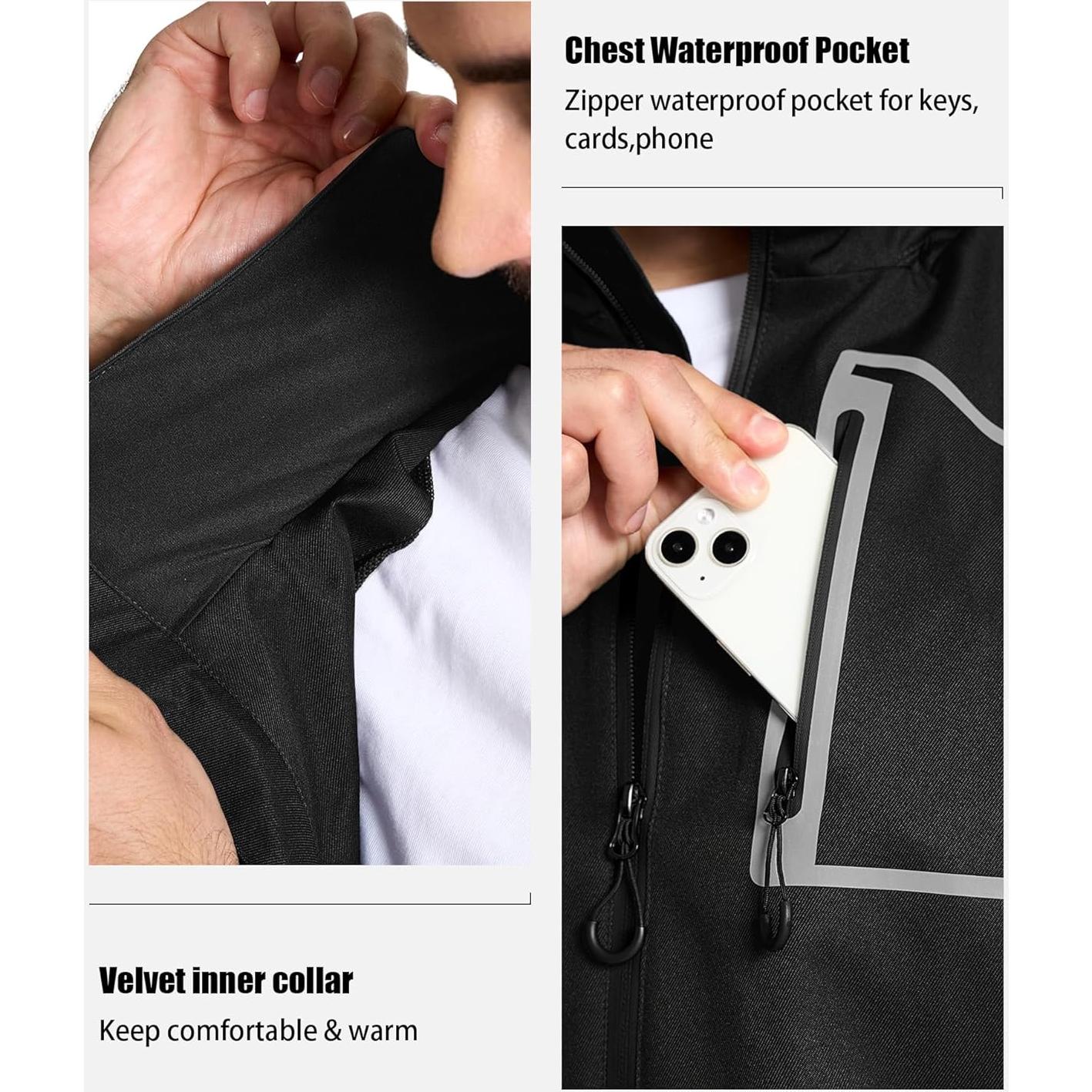 Traje de Lluvia Impermeable SWISSWELL Táctico Hombre Grande Negro