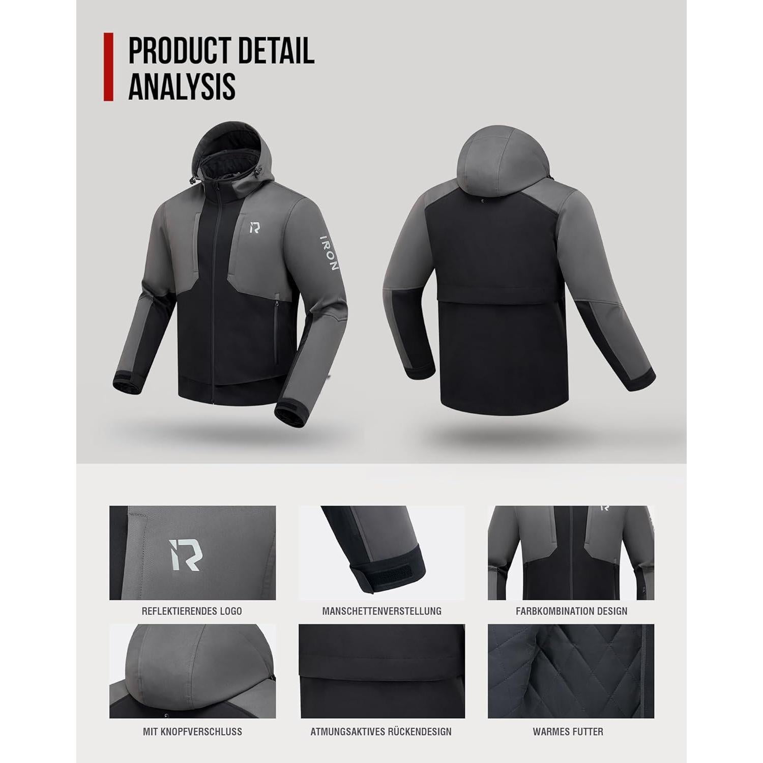 Chaqueta de Motocicleta IRON JIA'S CE con Forro Removible XL