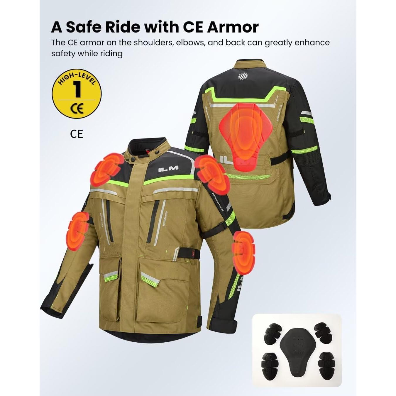 Chaqueta de Motocicleta ILM JRL3 Impermeable Térmica L