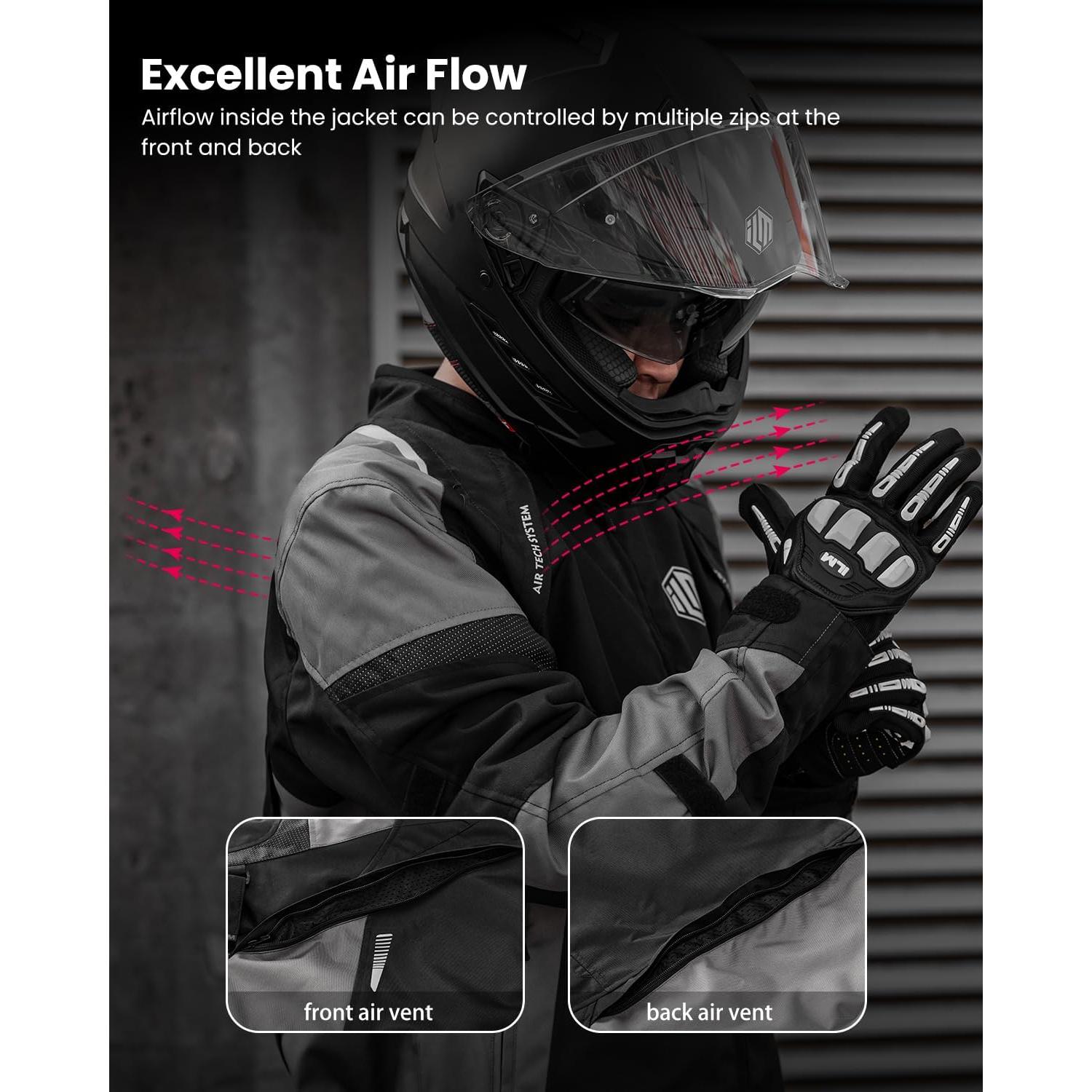 Chaqueta de Motocicleta ILM JF1 Impermeable con Armadura CE M