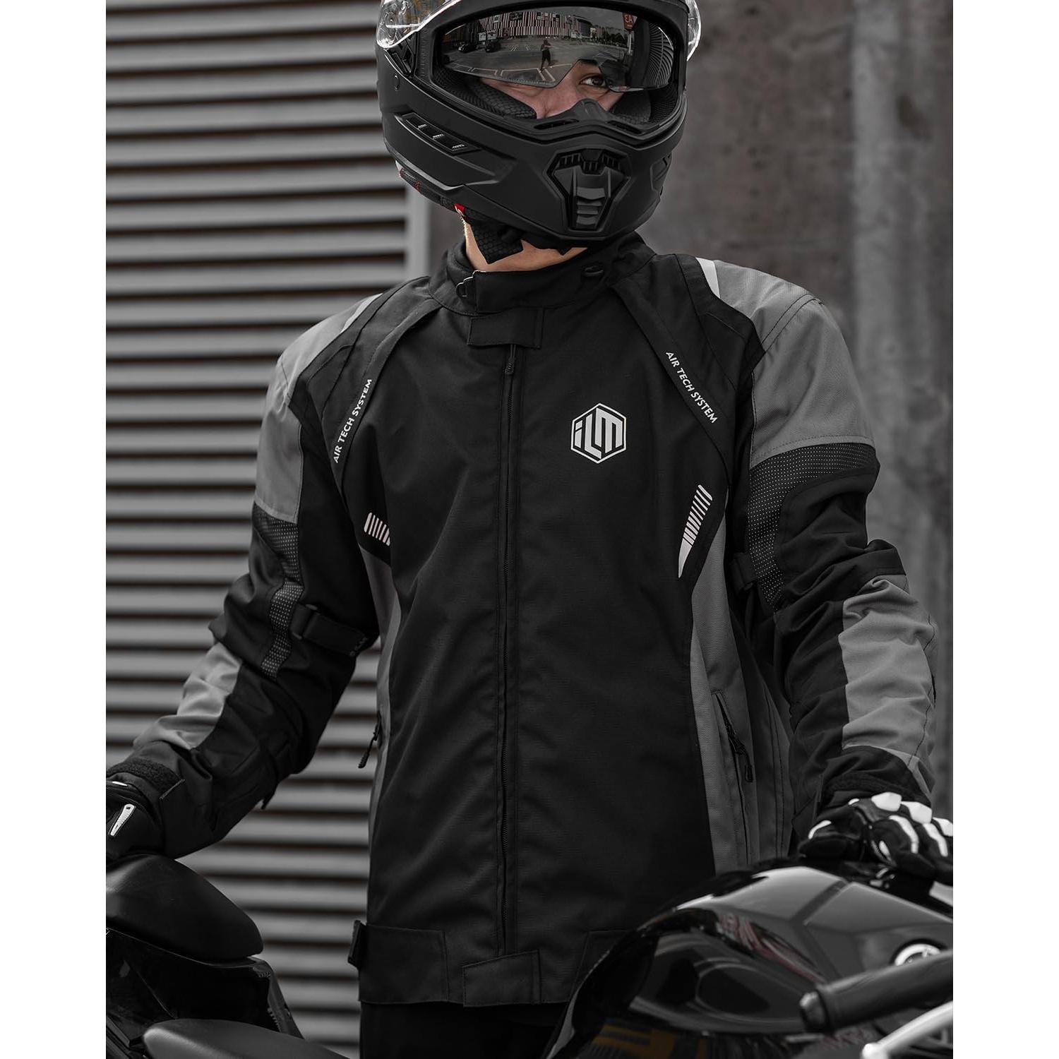 Chaqueta de Motocicleta ILM JF1 Impermeable con Armadura CE M