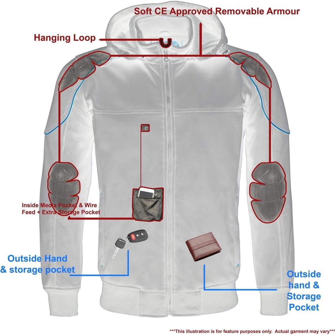 Chaqueta de Sudadera con Capucha Milwaukee Leather MPM1764 Negra