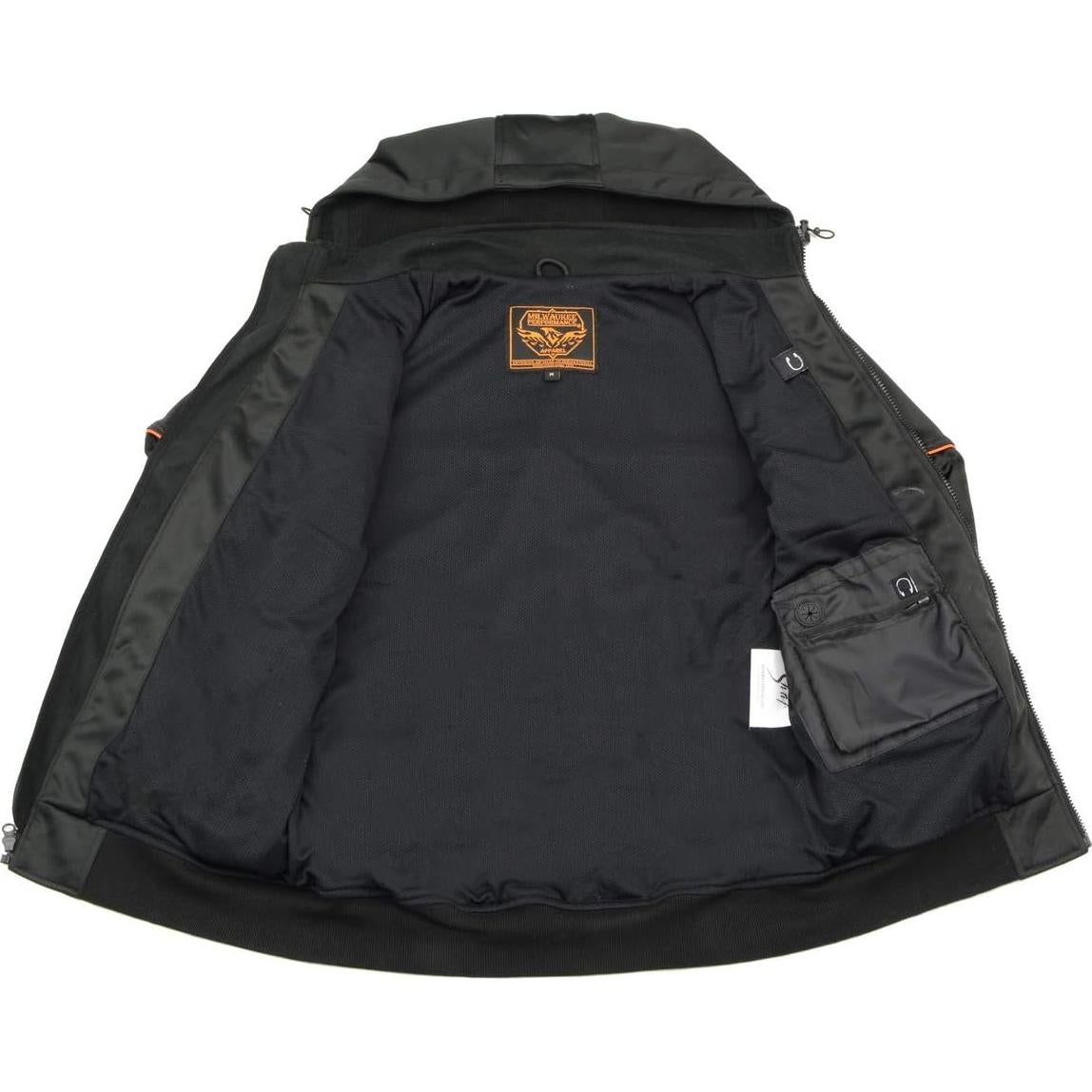 Chaqueta de Sudadera con Capucha Milwaukee Leather MPM1764 Negra