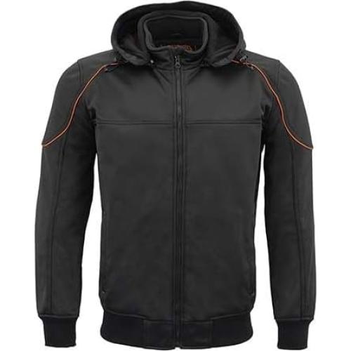 Chaqueta de Sudadera con Capucha Milwaukee Leather MPM1764 Negra