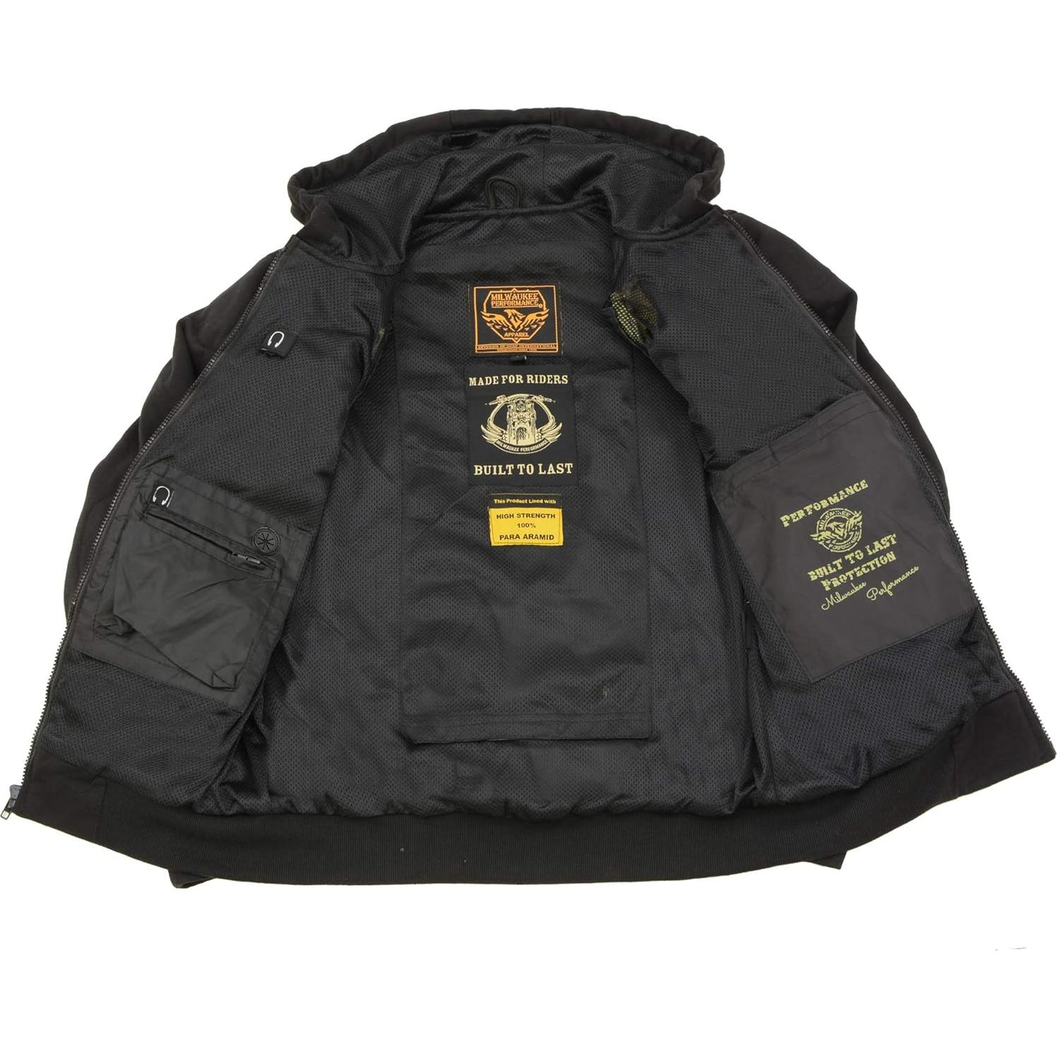 Sudadera con Capucha Milwaukee Leather MPM1788 Negra CE Hombre