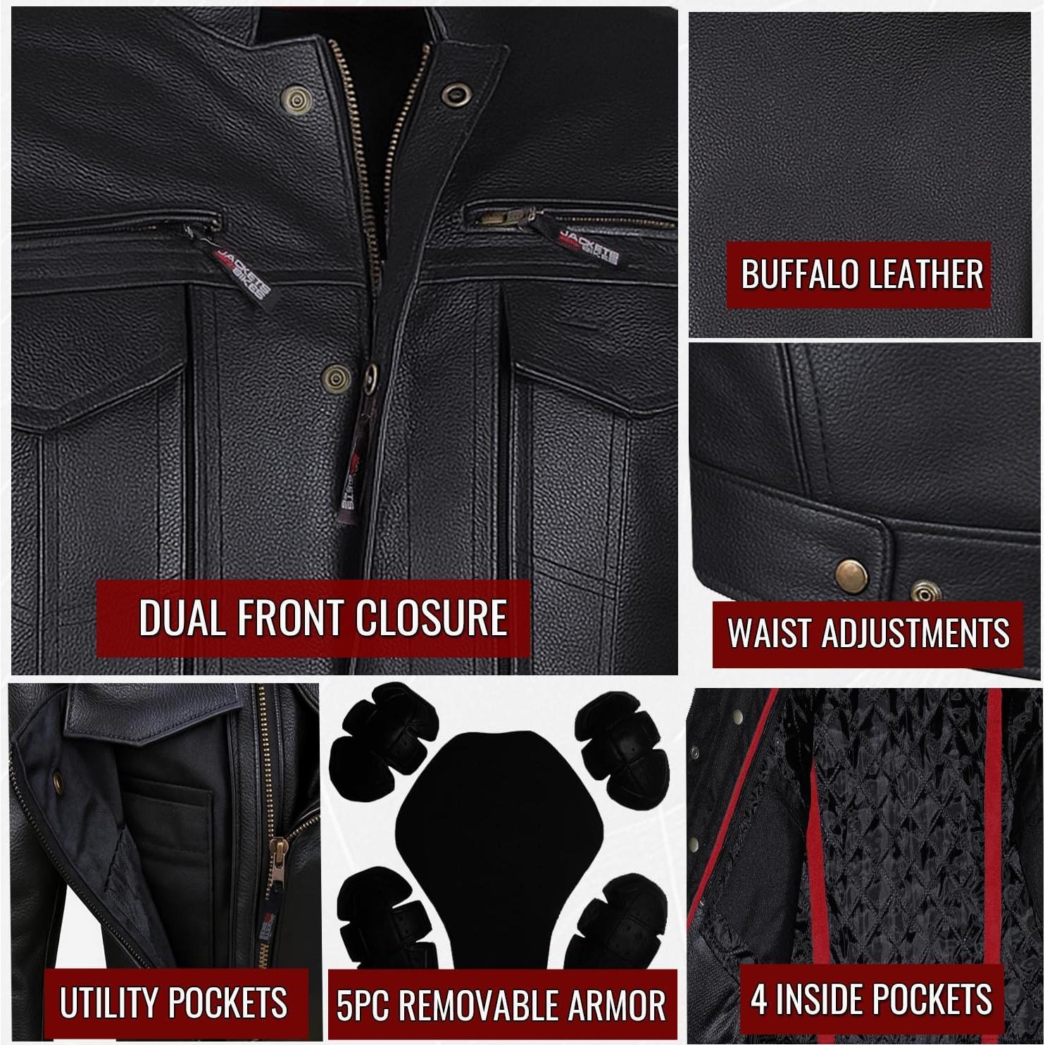 Chaqueta de Moto Jackets 4 Bikes Mljp1008 Negro XL Cuero Premium