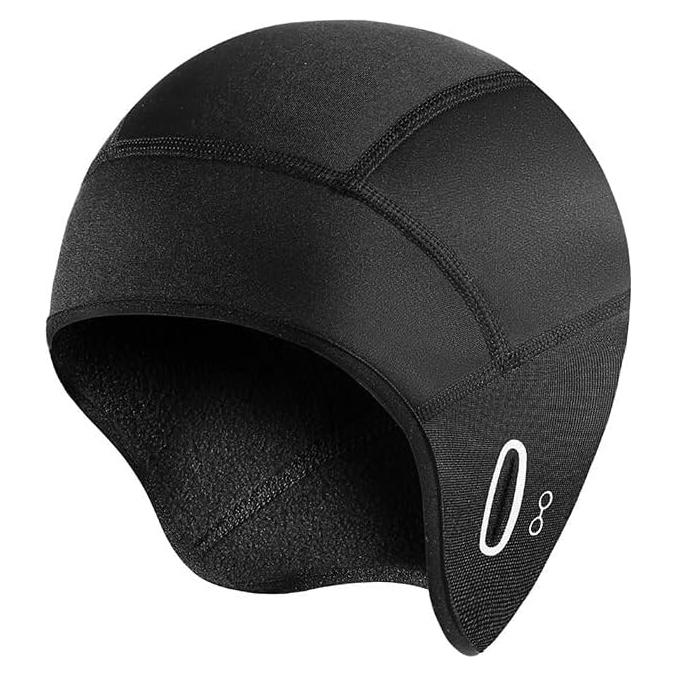 Gorro Térmico de Invierno para Ciclismo Forrado Polar Negro