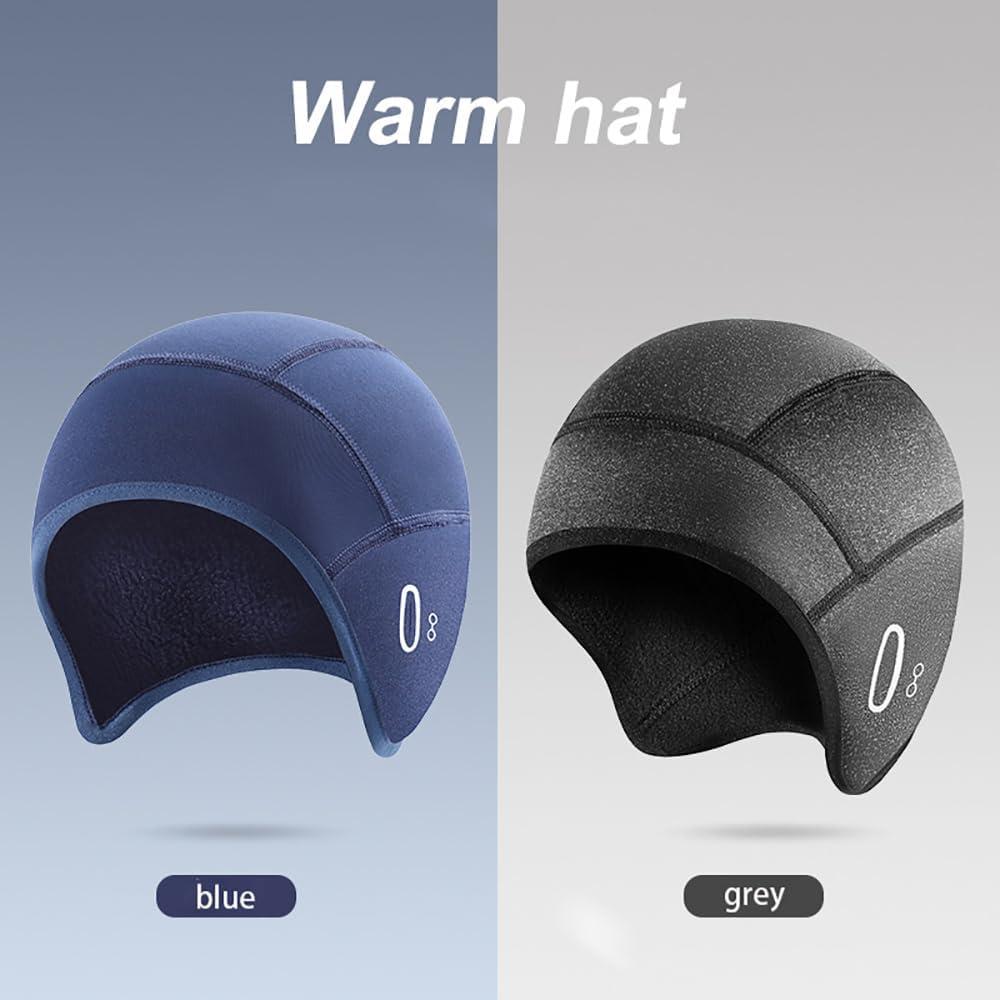 Gorro Térmico de Invierno para Ciclismo Forrado Polar Negro