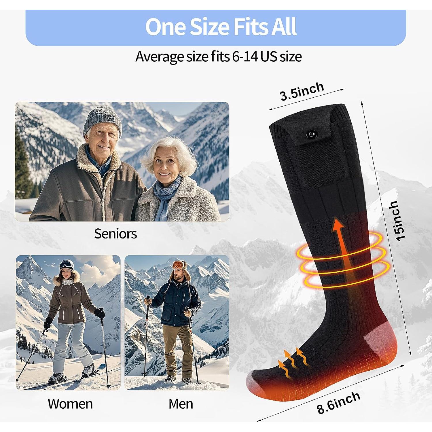 Calcetines Calentados ZUOYI Unisex 5000mAh 4 Niveles Calor