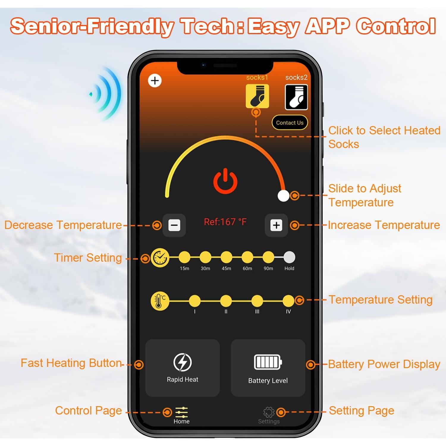 Calcetines Calentados VICEPLUS Rtx-dr08l 8000mAh Unisex