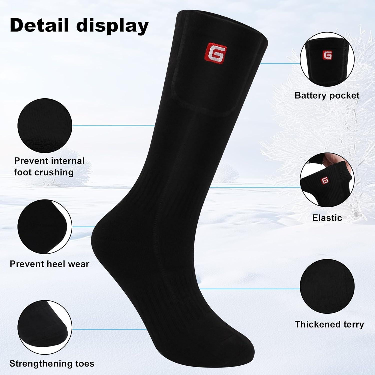 Calcetines Calentados CODSOK 3.7V 4000mAh Unisex Negros