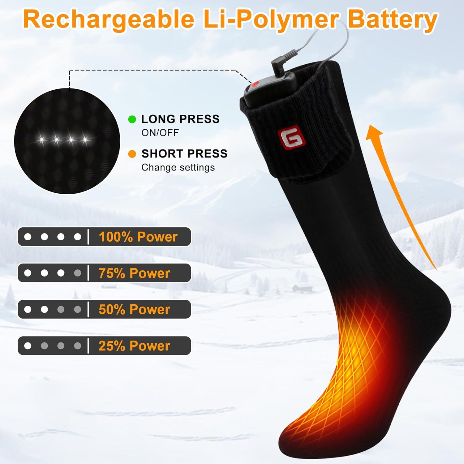 Calcetines Calentados CODSOK 3.7V 4000mAh Unisex Negros