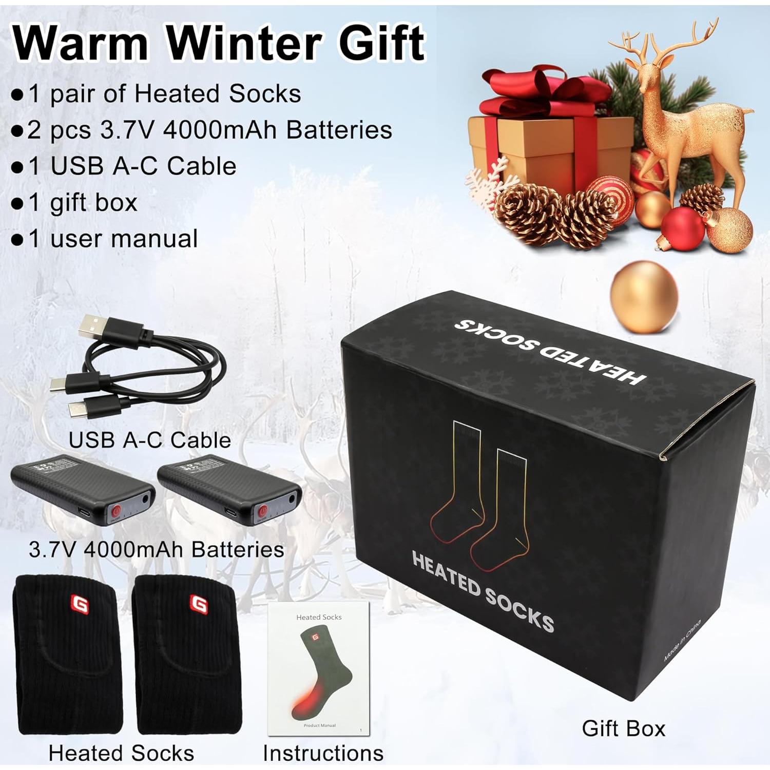 Calcetines Calentados CODSOK 3.7V 4000mAh Unisex Negros