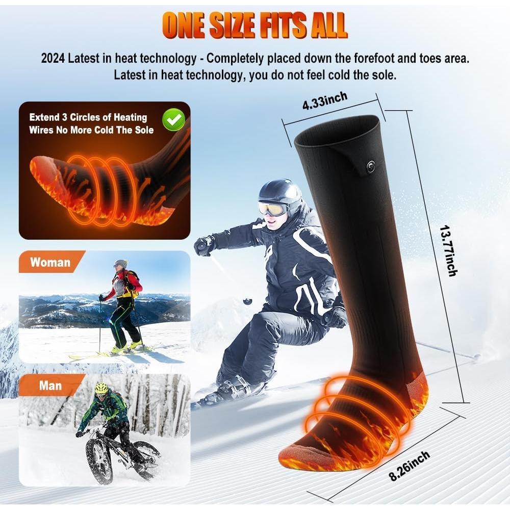 Calcetines Calentados LVTFTAD APP Recargables 6000mAh Unisex