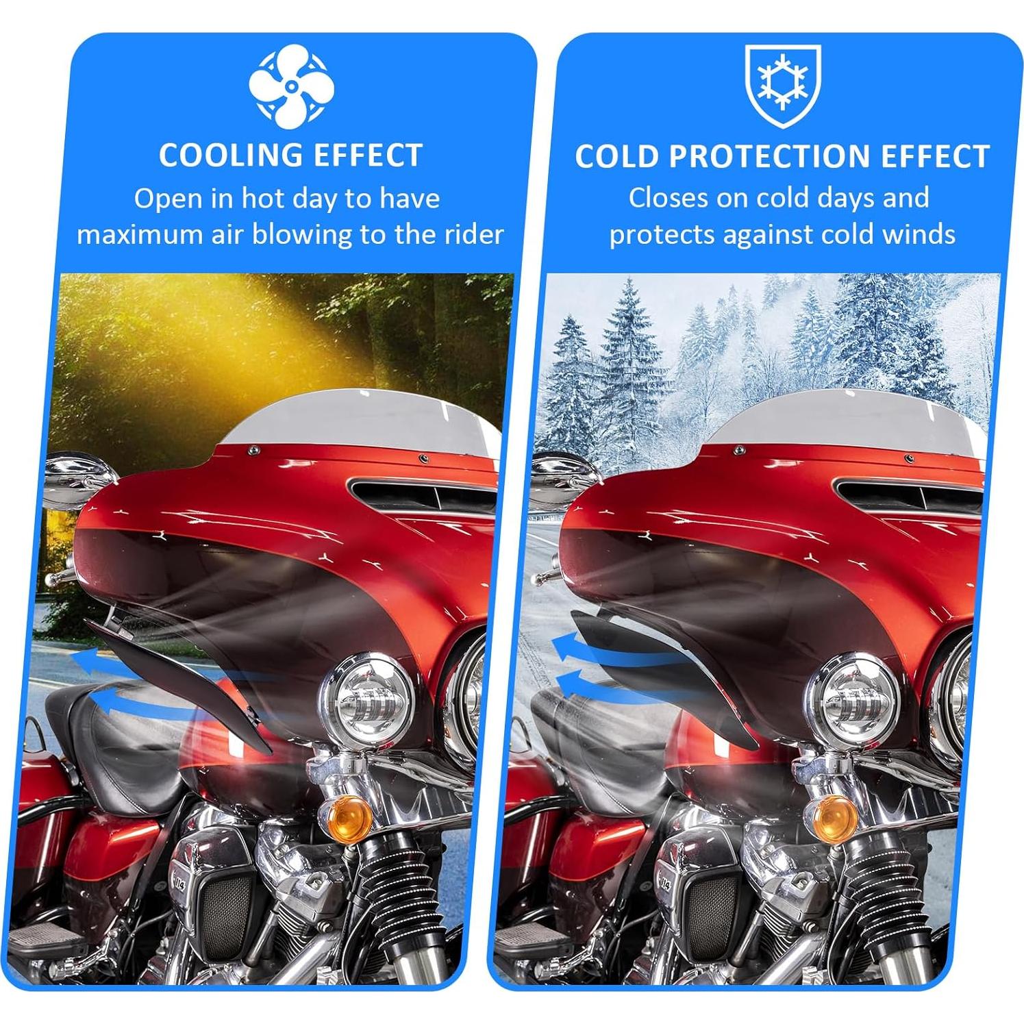 Deflectores de aire laterales ajustables Wsays para Harley 2014-2023